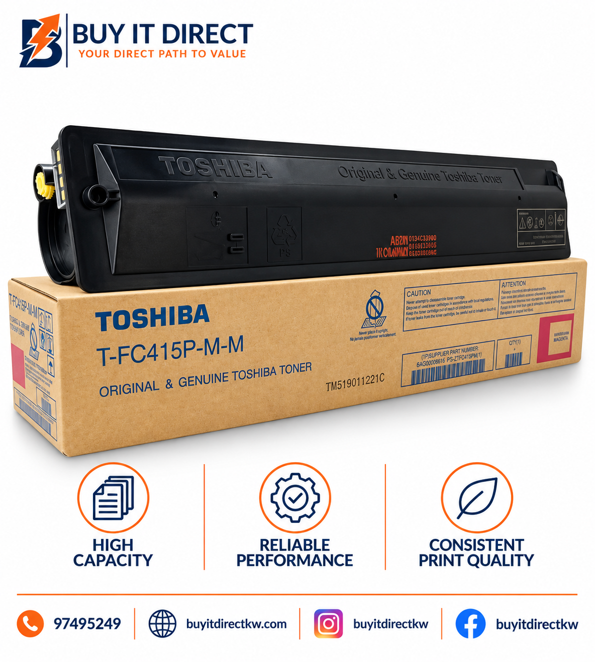 خرطوشة تونر أرجواني Toshiba TFC415U M