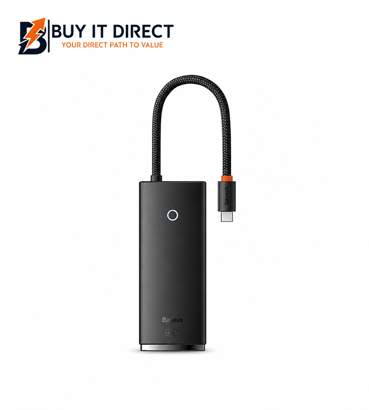 محطة إرساء Baseus Lite Series USB C 6 في 1 مع HDMI و USB 3.0 و SD و TF وشحن 100 واط باللون الأسود