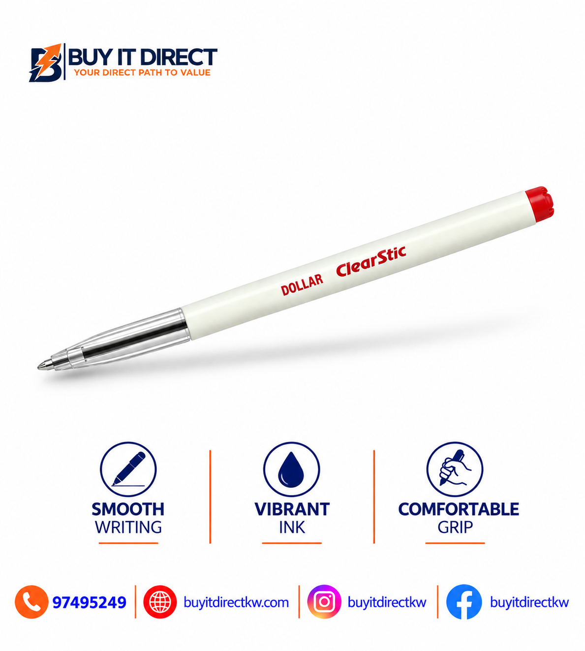 قلم Clearstic M أحمر