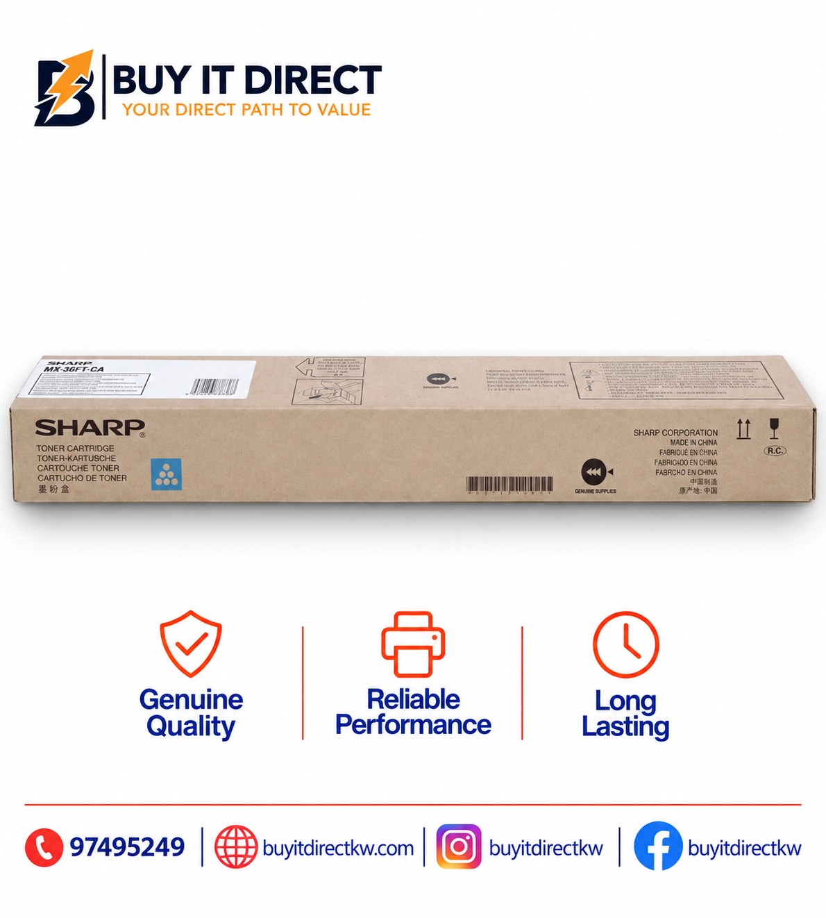 Sharp MX-36FT-CA Cyan Original Toner Cartridge