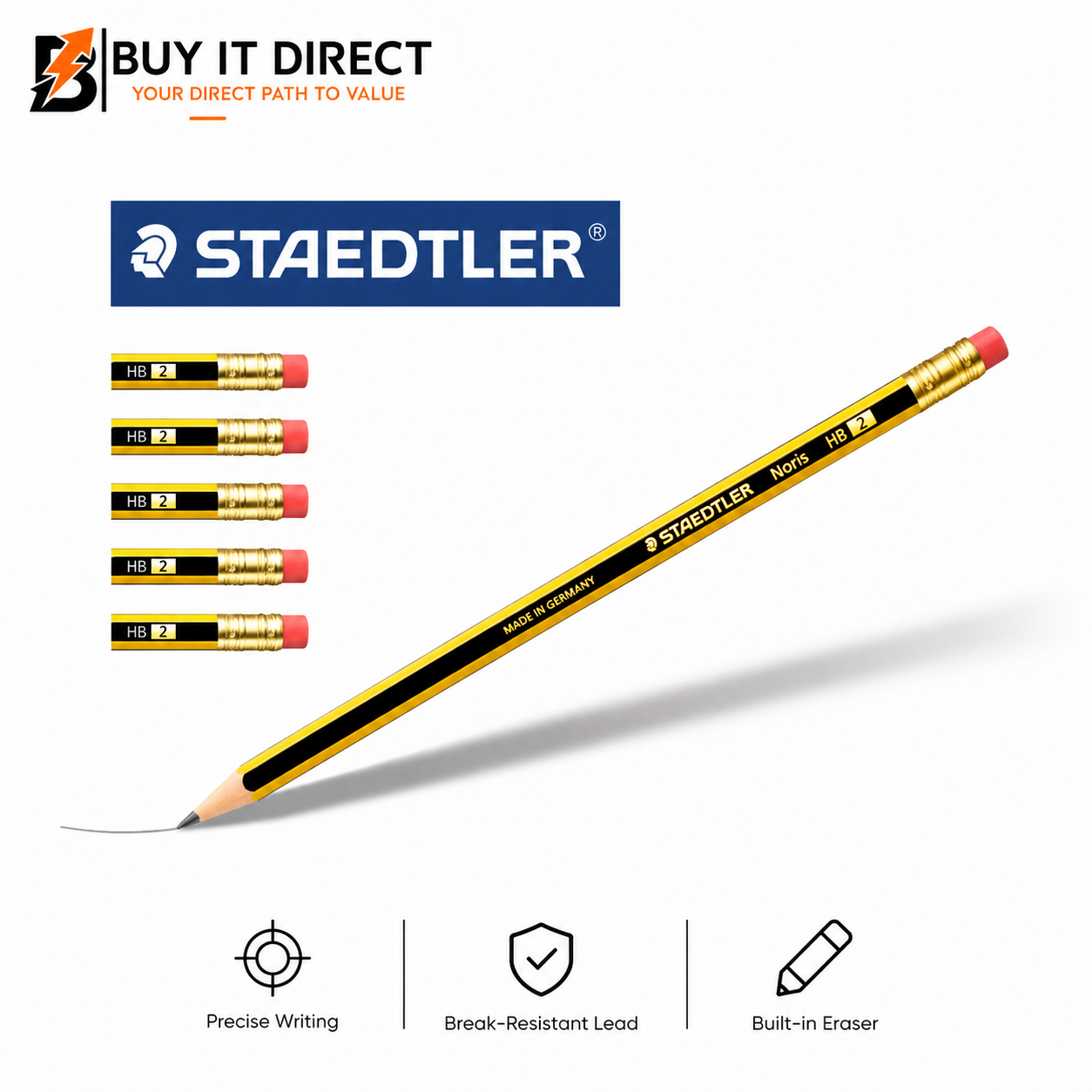 STAEDTLER Noris Pencil With Rubber Tip ST122HBA53