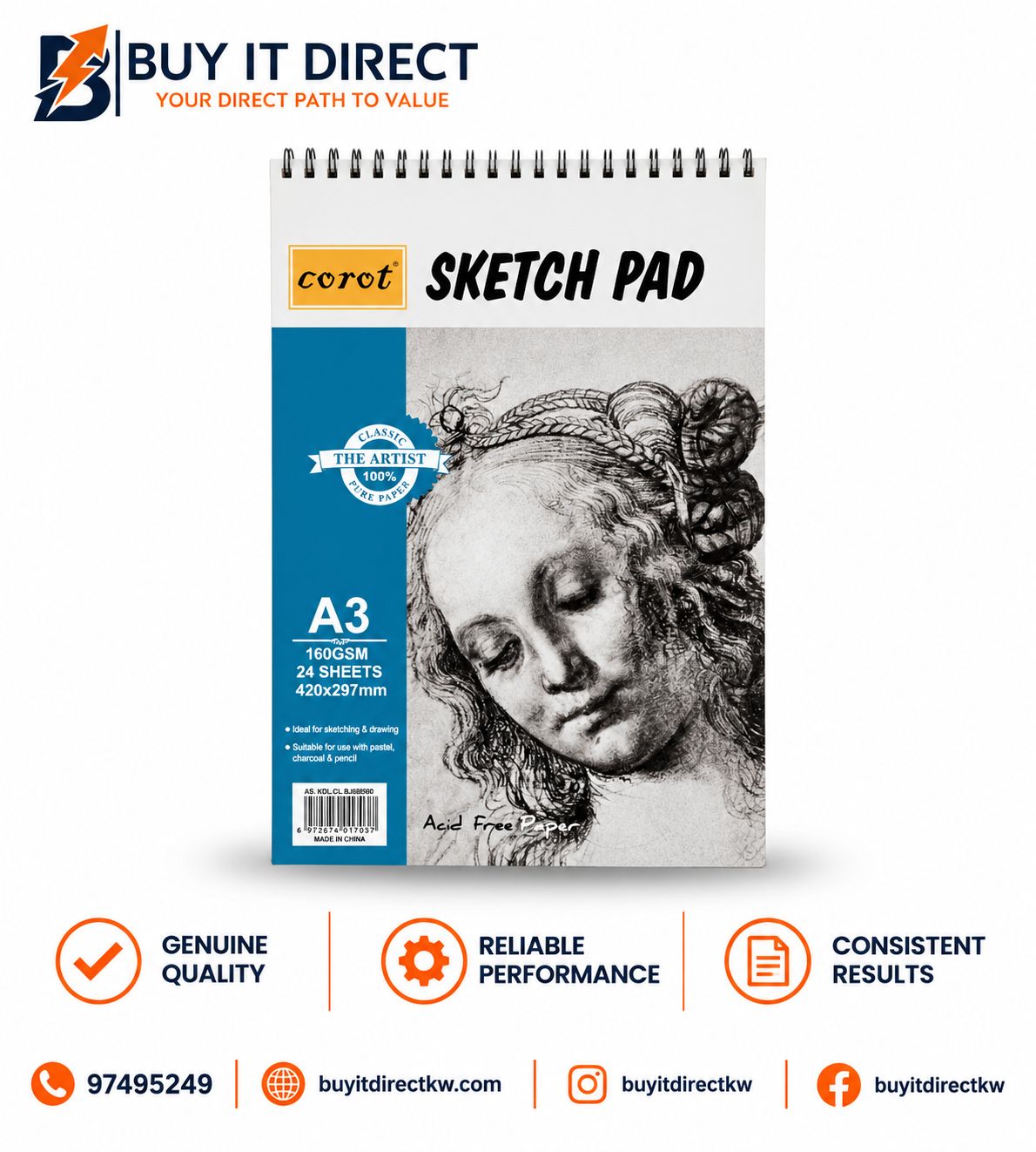 A3 Sketch Pad 160gsm