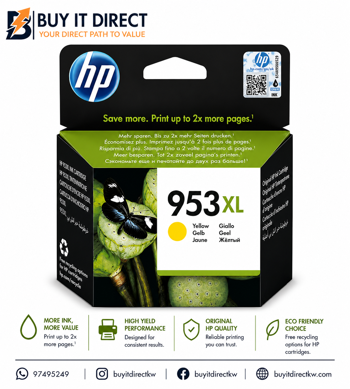HP 953XL High Yield Yellow Original Ink Cartridge