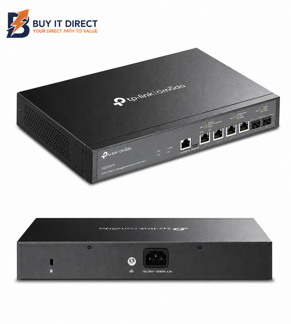 TP-Link SX3206HPP Omada 6-Port 10GE L2+ Managed Switch With 4-Port PoE++