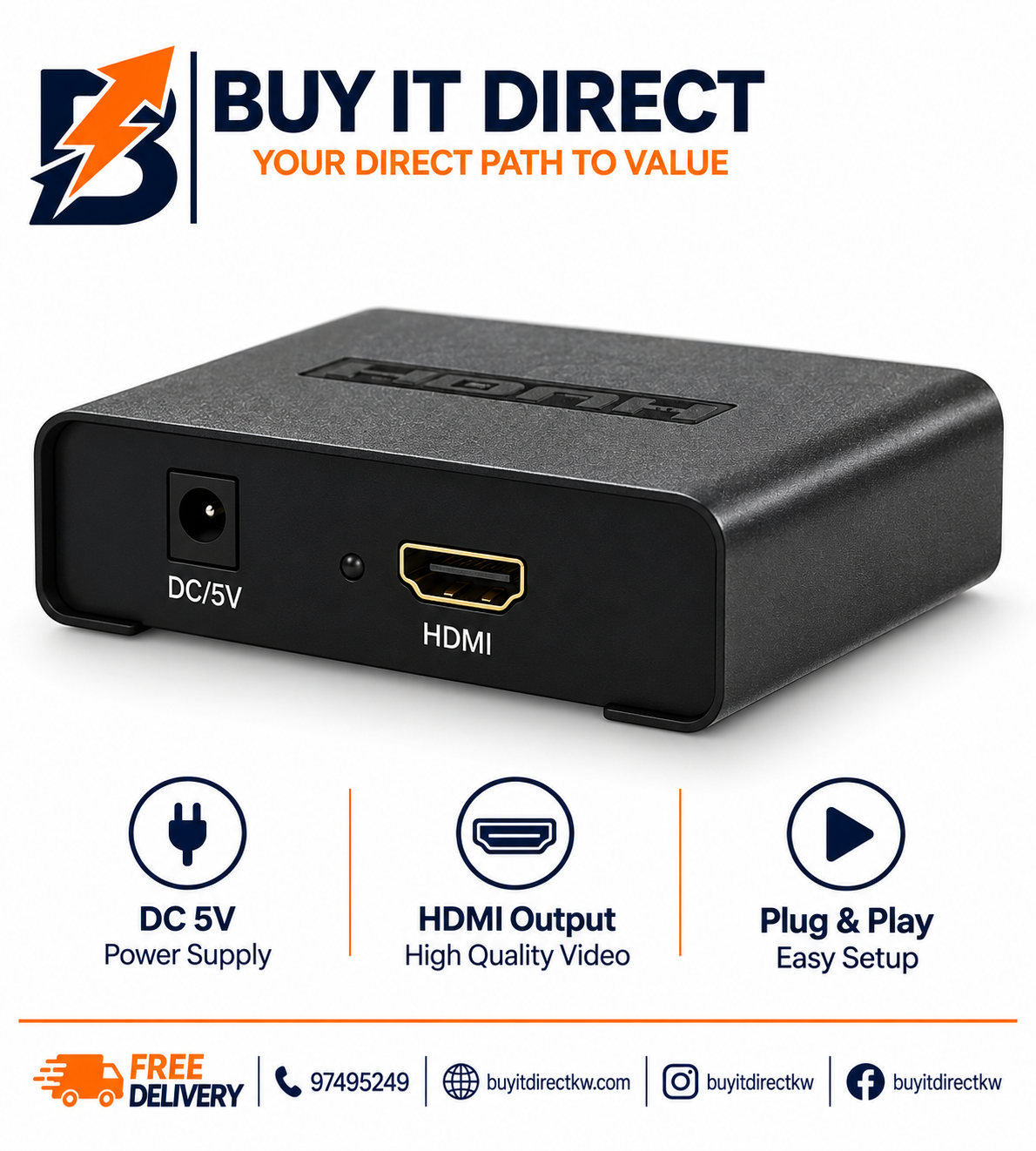 محول HDMI مدخل إلى VGA مخرج كبير