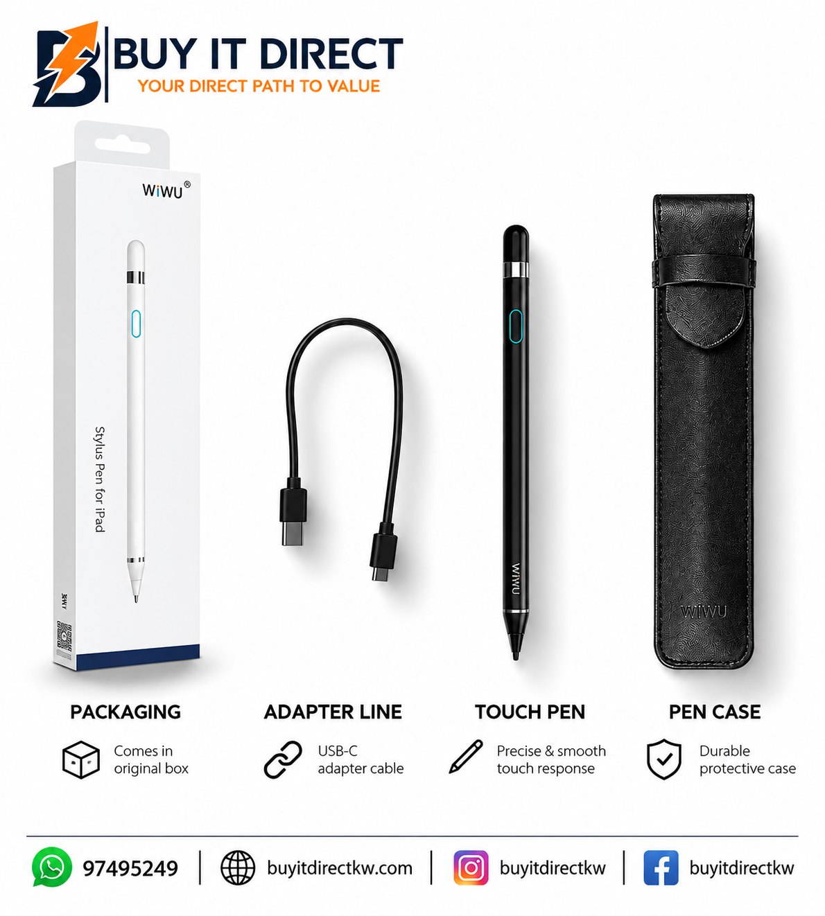 WIWU 2 In 1 Stylus Pen With Charging