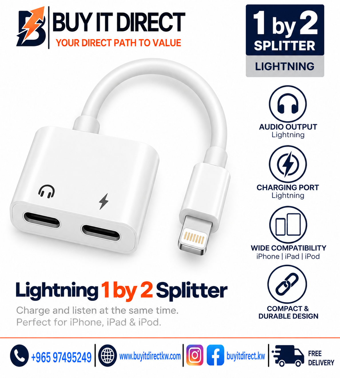 مقسم Lightning واحد إلى اثنين