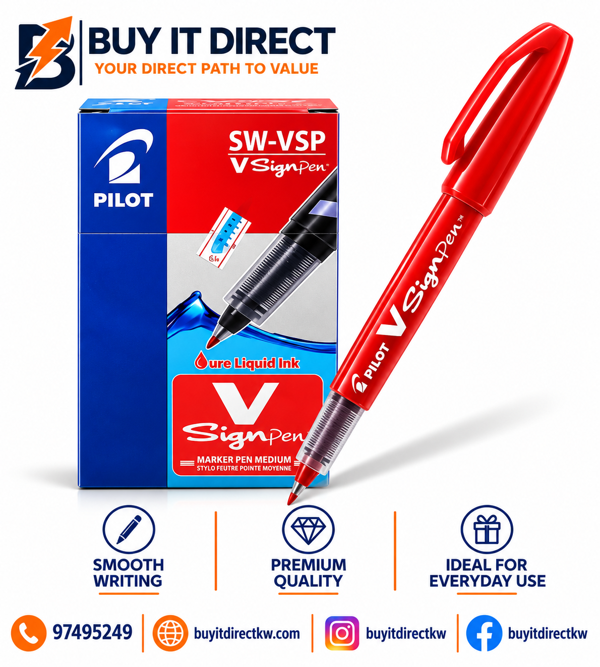 Pilot SW VSP V Sign Pen Green 12 Pcs