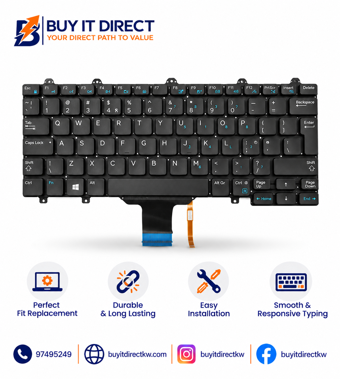 Dell Latitude E5250 E5270 E7250 E7270 Laptop Keyboard Black Backlit US English Arabic Layout