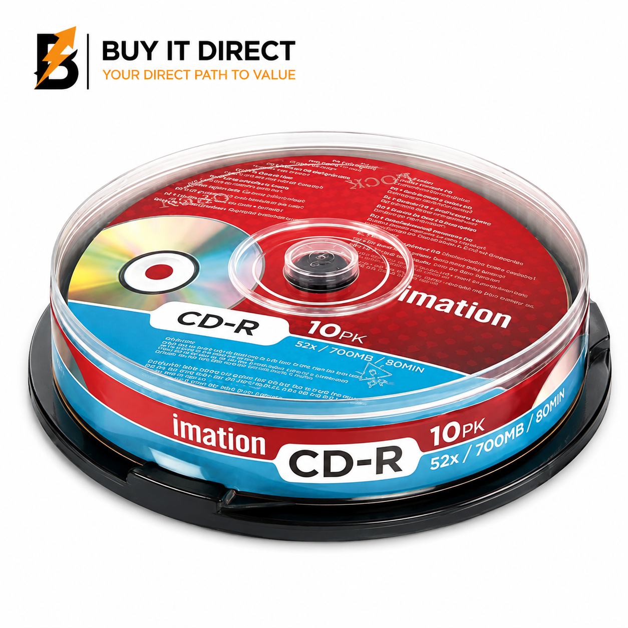 Imation CD R 700MB 52X Blank Discs 10 Pack