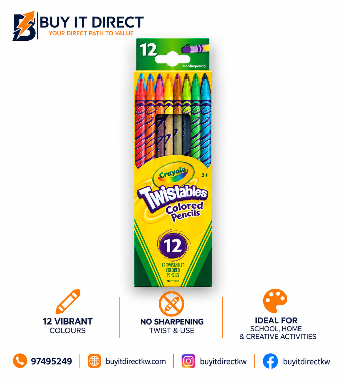 Crayola Twistables Colored Pencils 12 Count