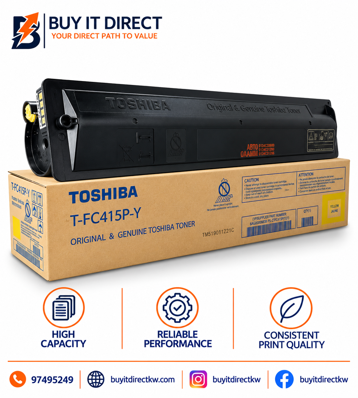 خرطوشة تونر أصفر Toshiba e STUDIO 2515AC 3015AC 3515AC 4515AC 5015AC TFC415PY