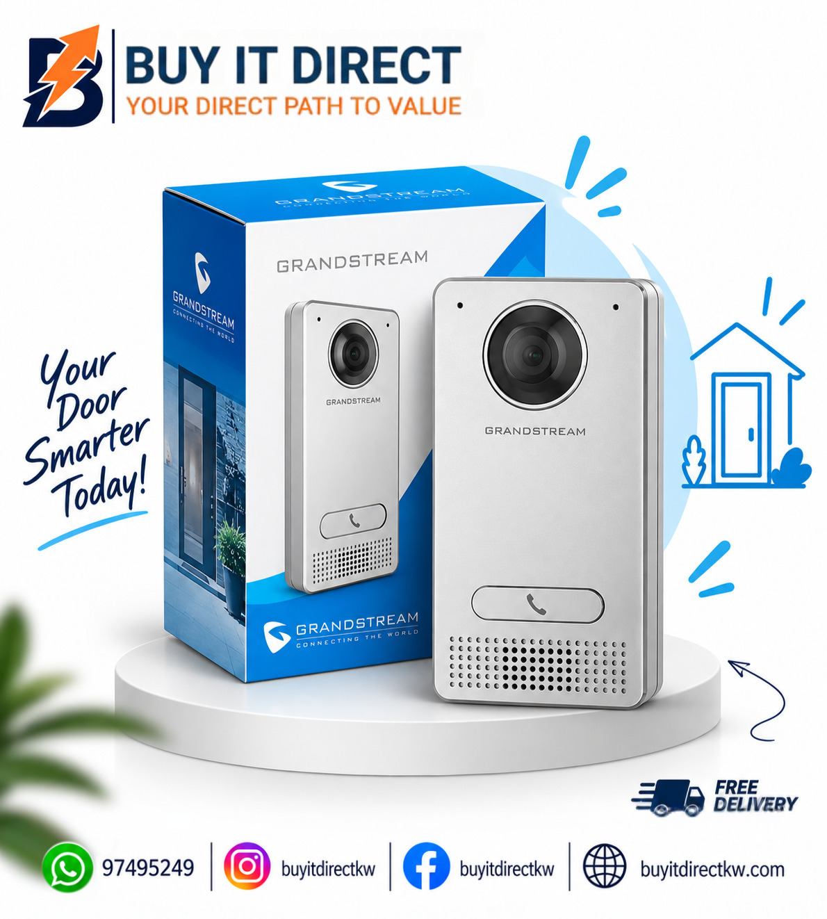 Grandstream GDS3702 HD IP Single-Button Audio Door Intercom System