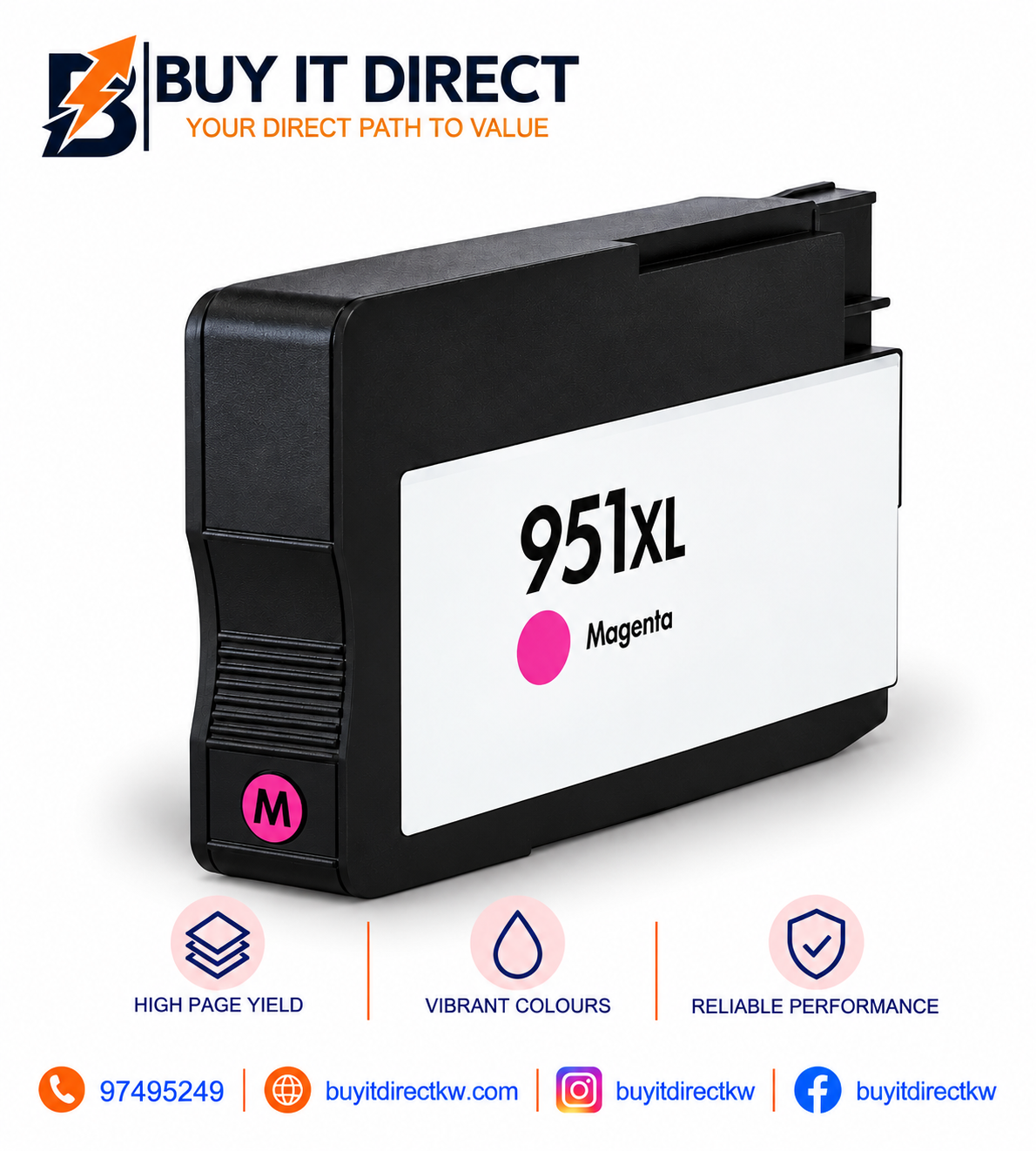 Premium Compatible Ink Cartridge for HP 951XL Magenta