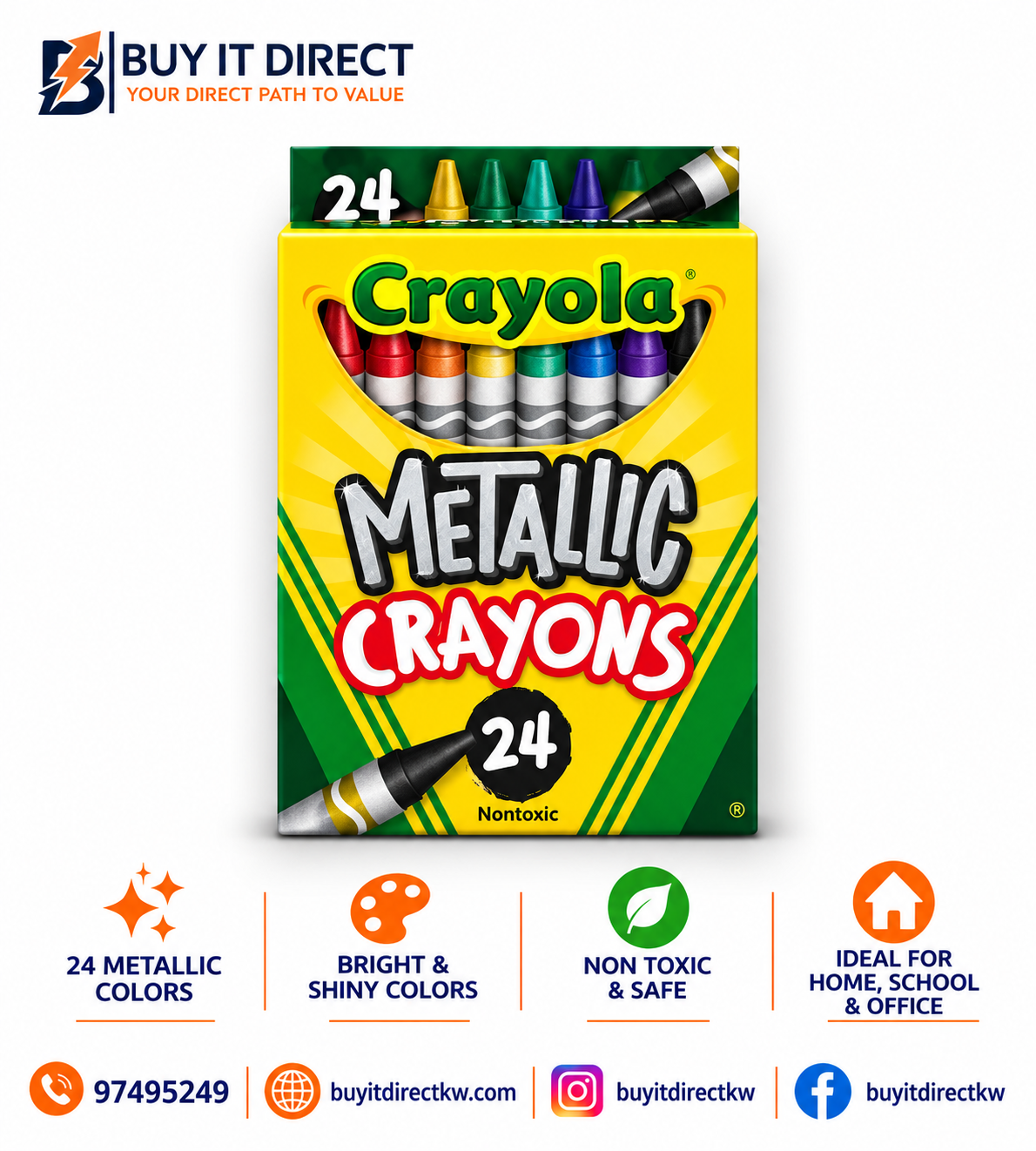 Crayola Metallic Crayons 24 Count