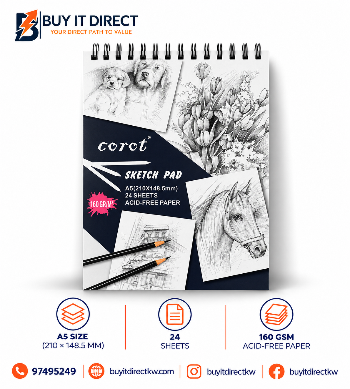 Sketch Pad A5 160 GSM 24 Sheets