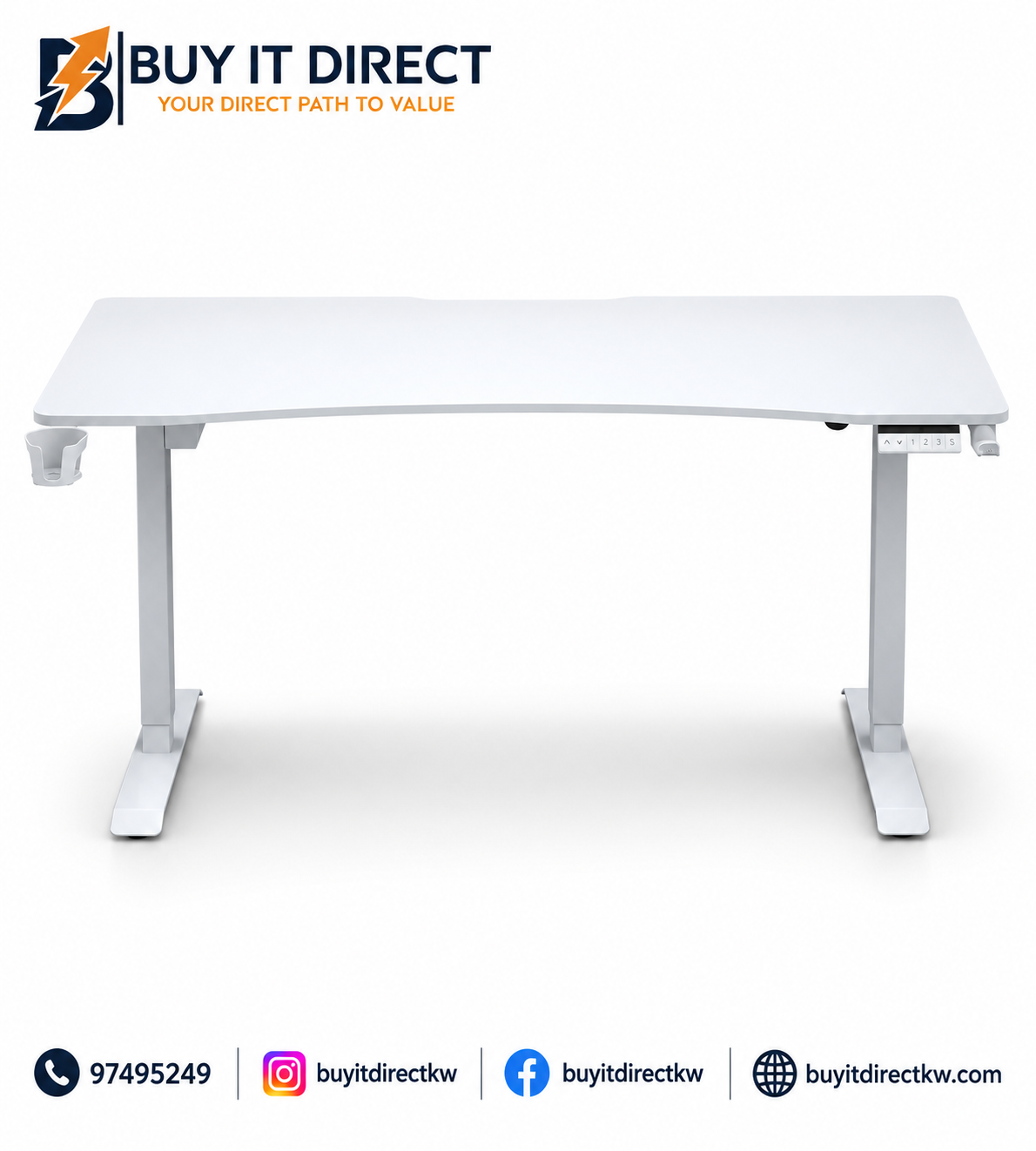 AndaSeat Xtreme Series 140 Electric Height Adjustable Gaming Desk White