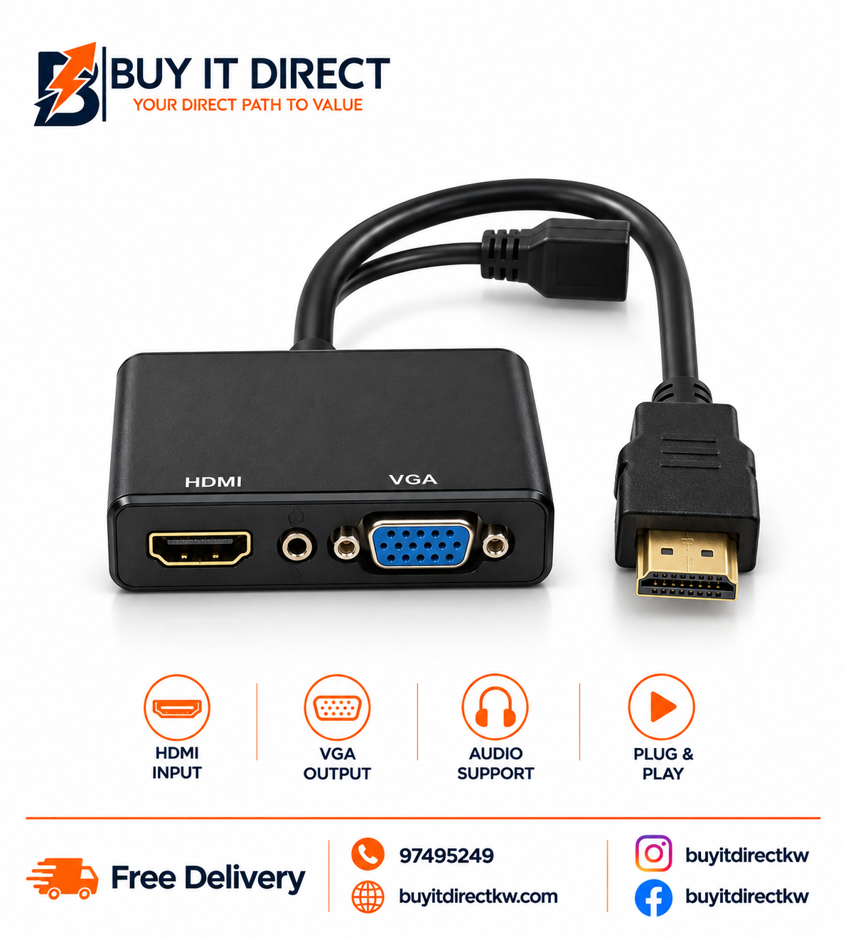 HDMI to HDMI VGA and Audio Converter