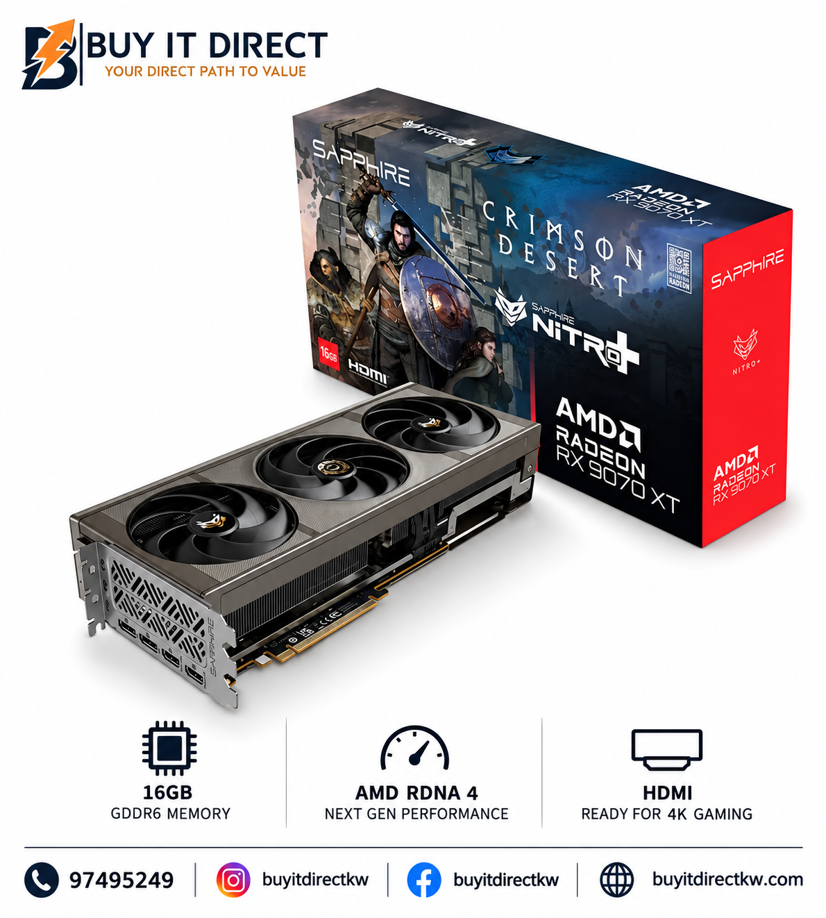 Sapphire NITRO Plus AMD Radeon RX 9070 XT OC Crimson Desert Edition 16GB GDDR6 Graphics Card