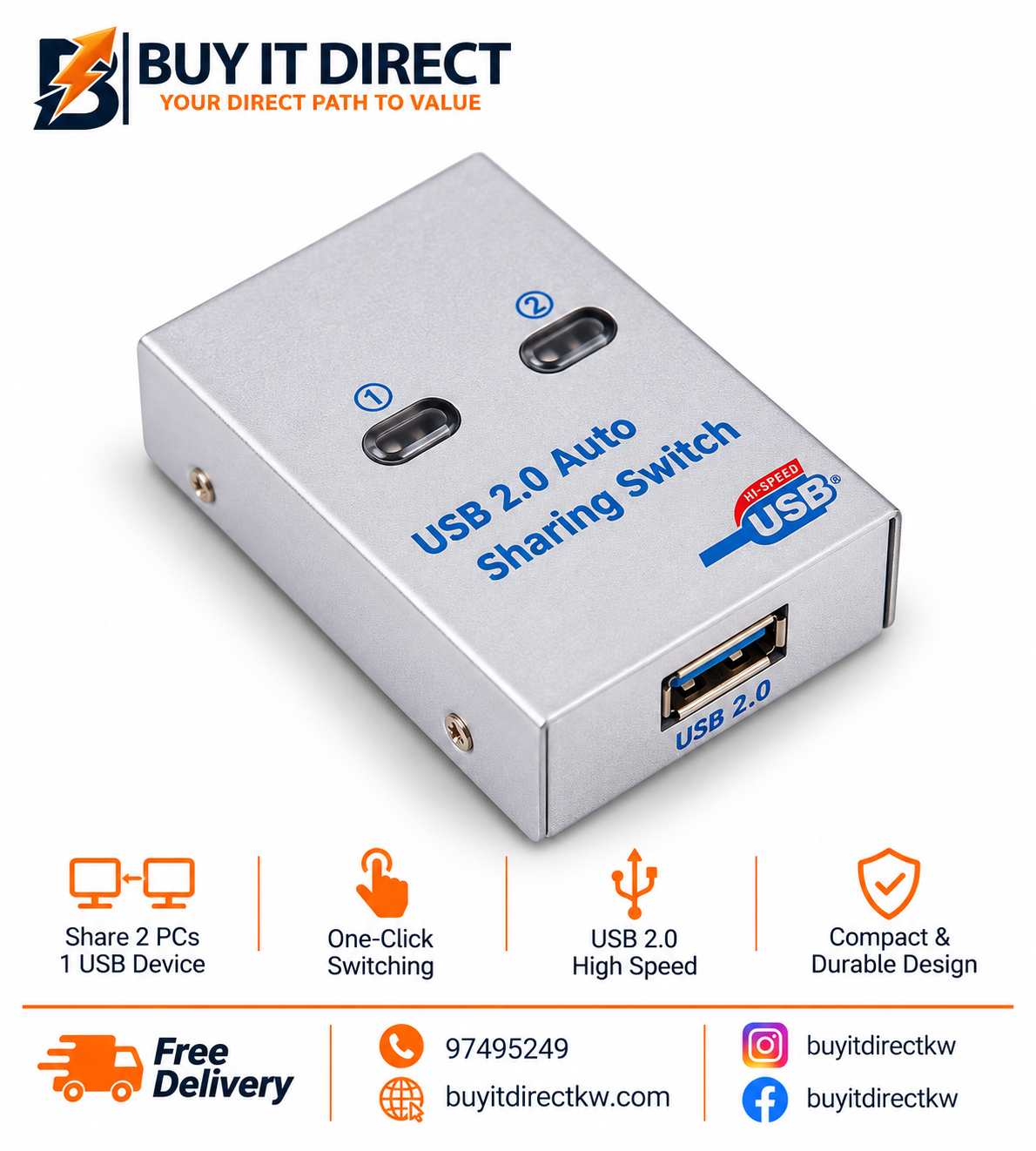 USB Printer Auto Switch 2 Port