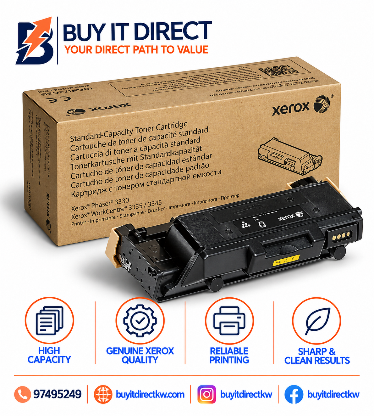 خرطوشة تونر أسود Xerox Phaser 3330