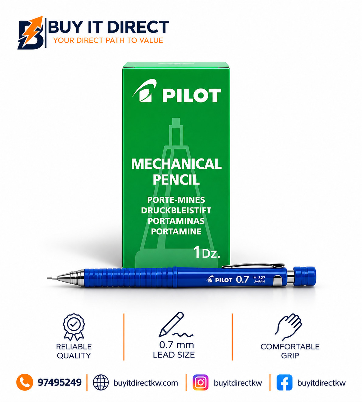 Pilot Mechanical Pencils H-327-L 12 Pieces