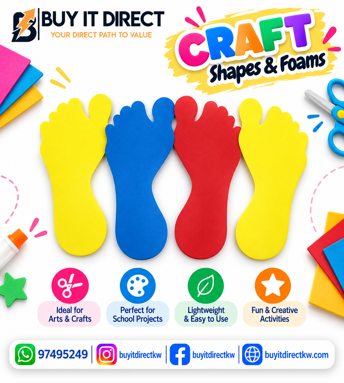 Plastic Shapes – Colorful Footprints