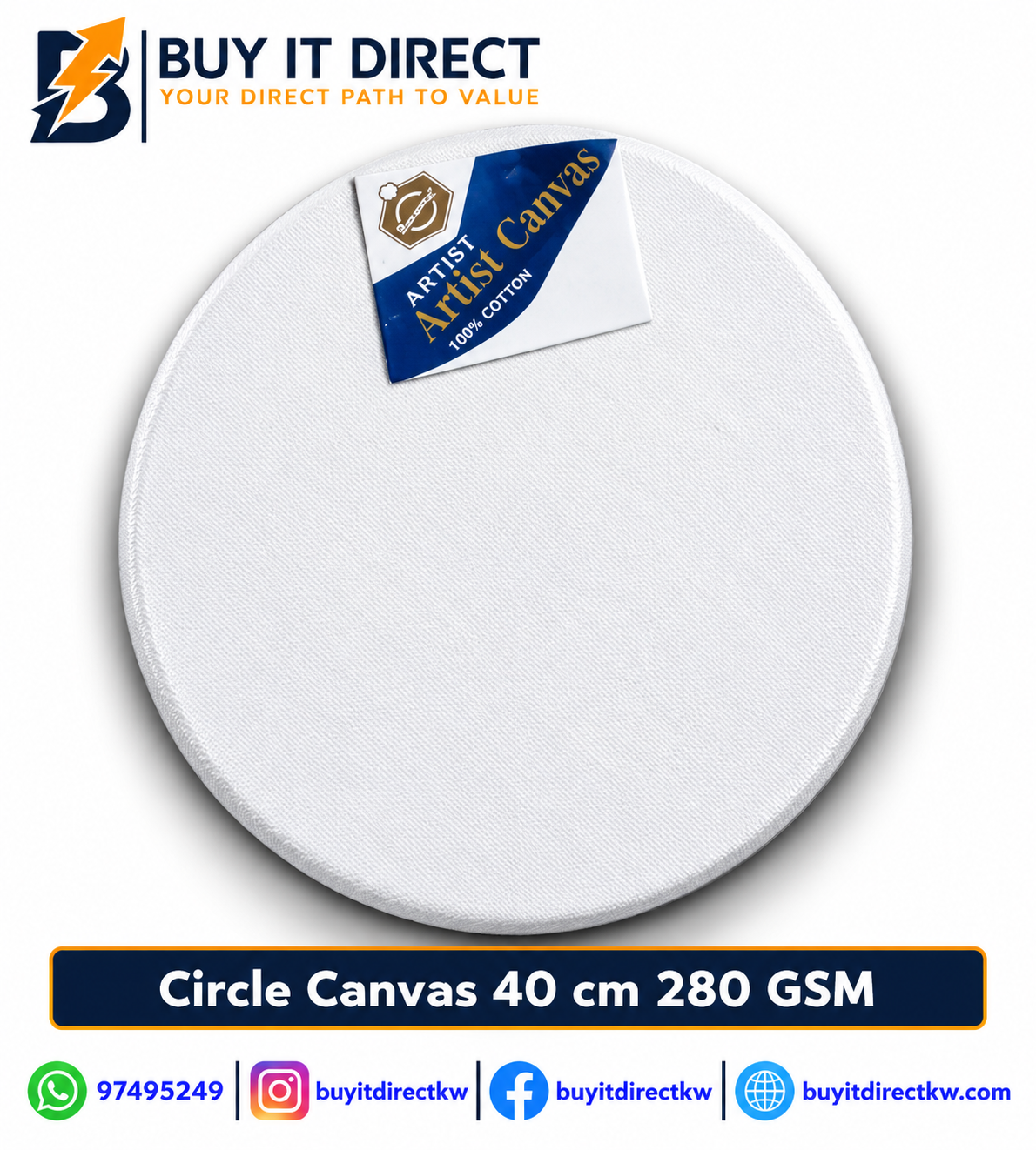 CIRCLE CANVAS – 280 GSM, 40 CM