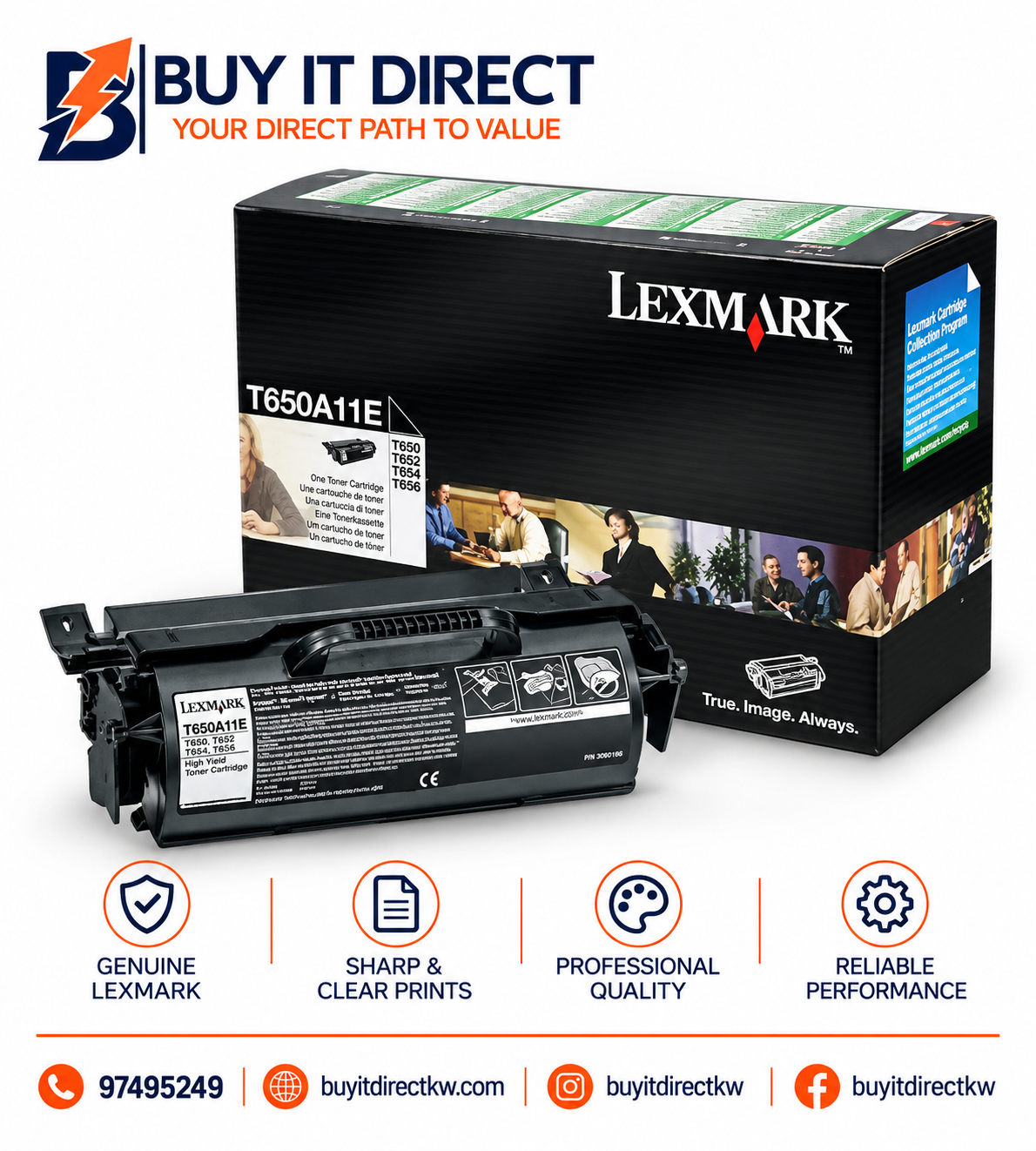 Lexmark T650 Black Return Program Toner Cartridge T650A11E