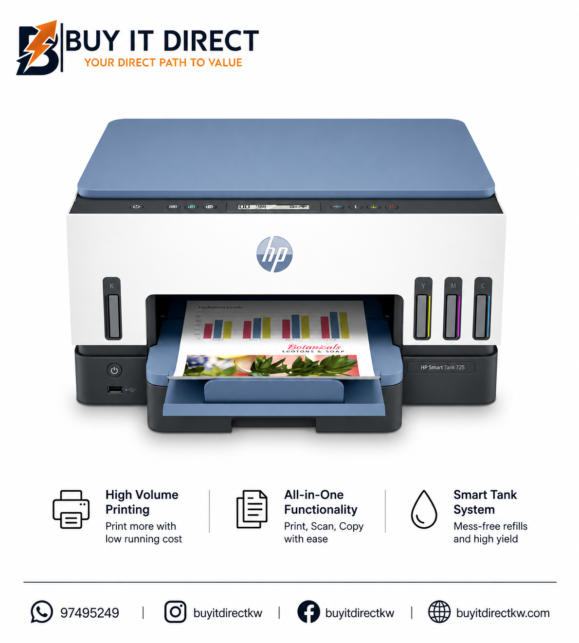 HP Smart Tank 725 All In One Printer