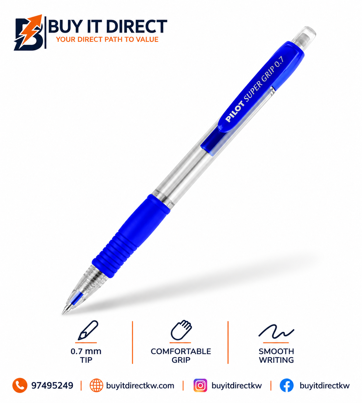 Pilot Super Grip 0.7mm Blue Mechanical Pencil