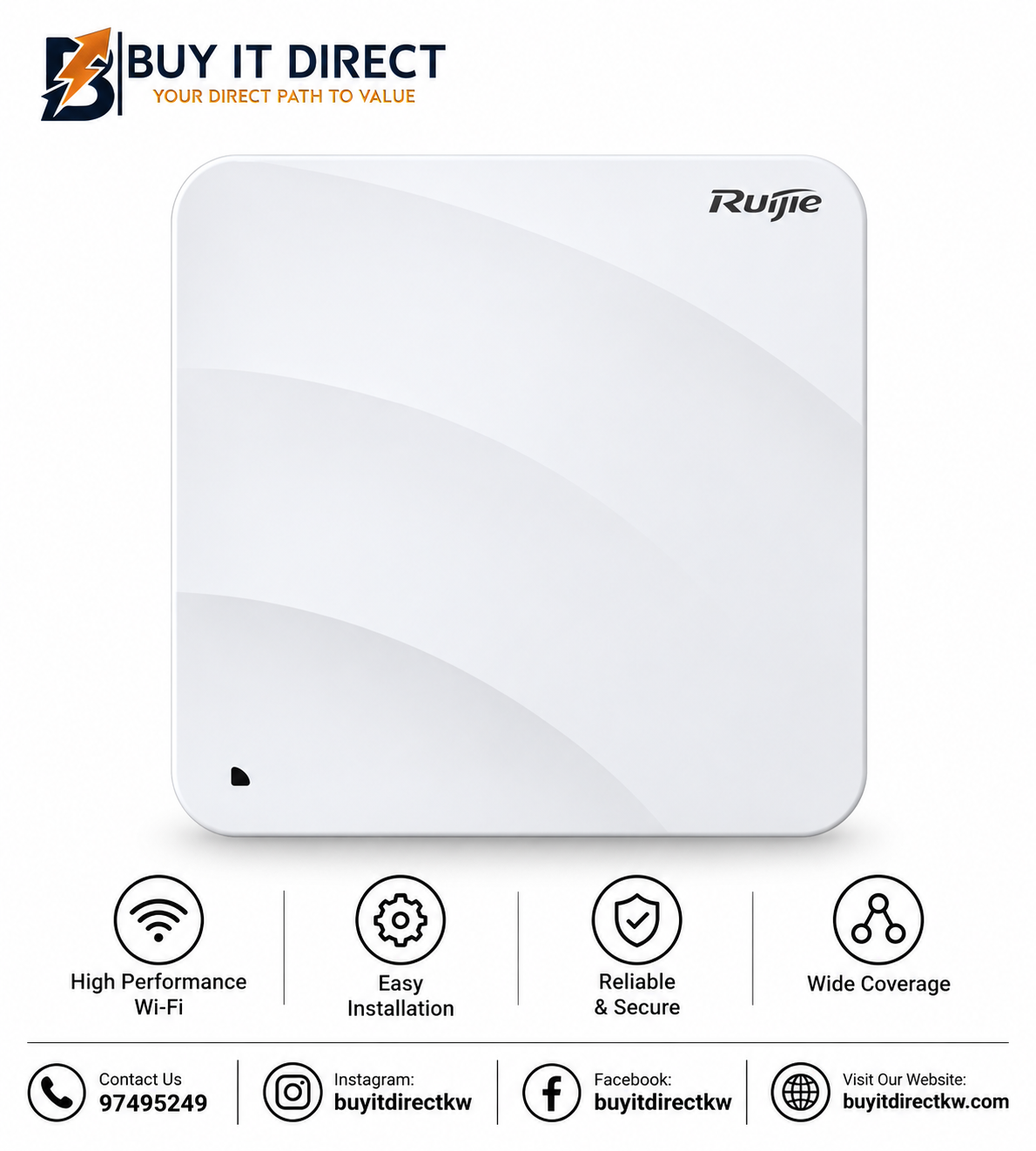 نقطة وصول Ruijie RG-AP730-L Wi-Fi 5 ثلاثية النطاق للاستخدام الداخلي RG-AP730-L