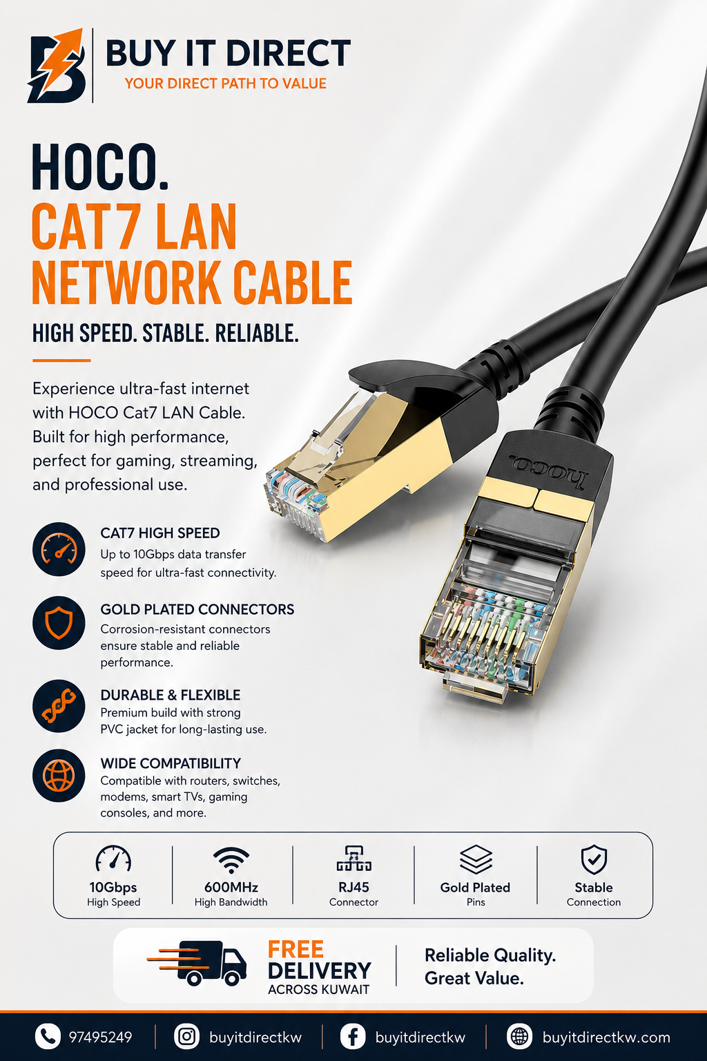 US02 Level Pure Copper Gigabit Ethernet Cable 5M