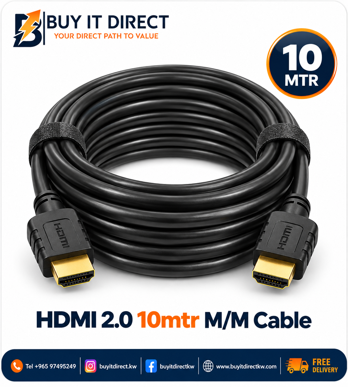 HDMI 2.0 10mtr Male Male Cable