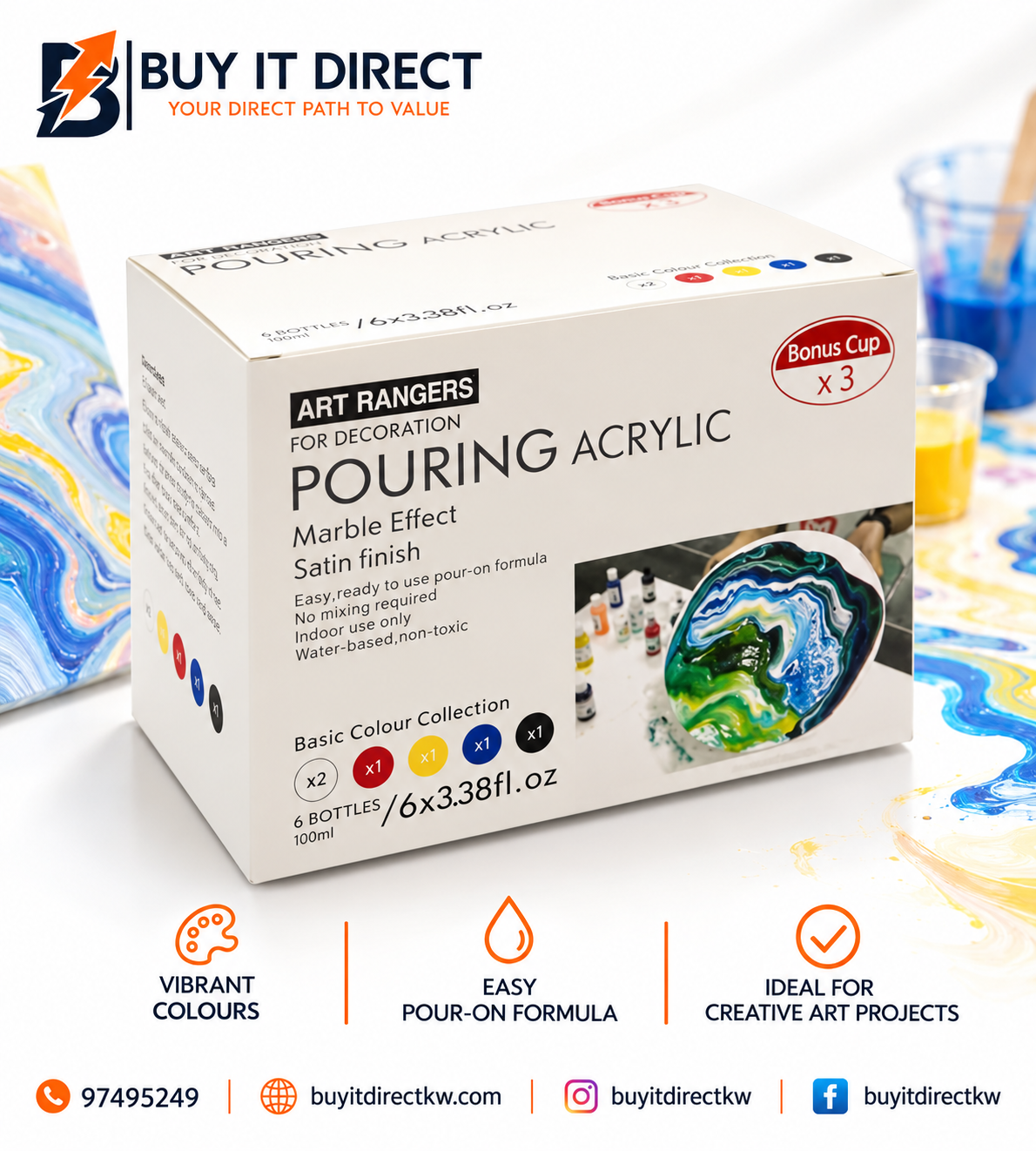 Art Rangers Pouring Acrylic 6 x 3.38 fl oz