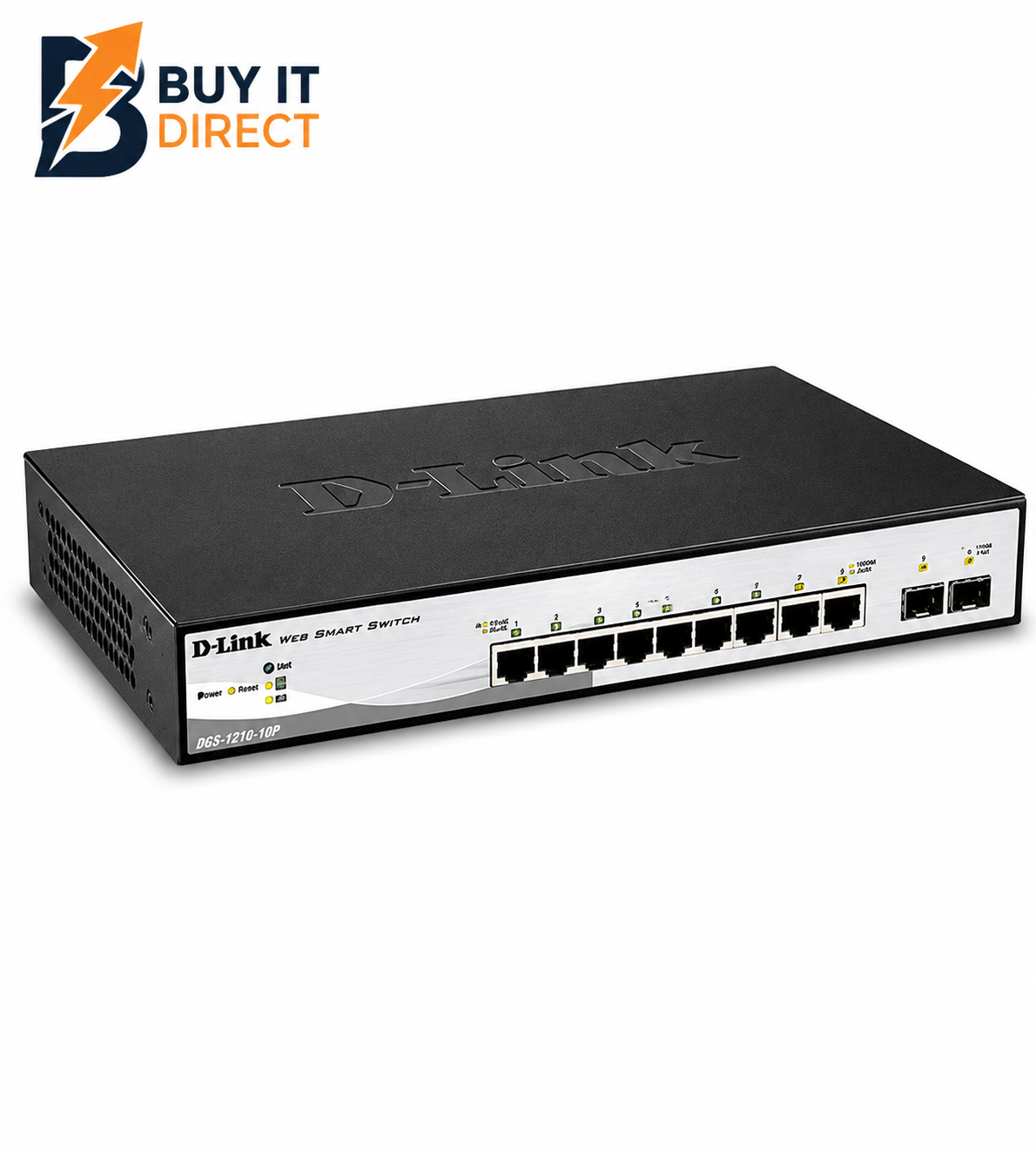 مبدل D-Link بتقنية PoE بـ8 منافذ Gigabit ومنفذي SFP - DGS-1210-10P