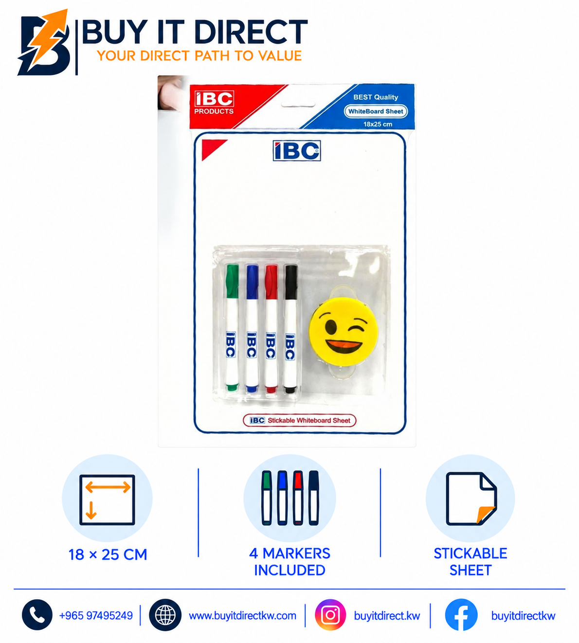 Whiteboard Set 18 x 25 cm