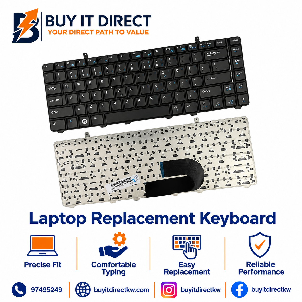 Dell Vostro 5470 Laptop Keyboard Black US English Arabic Layout