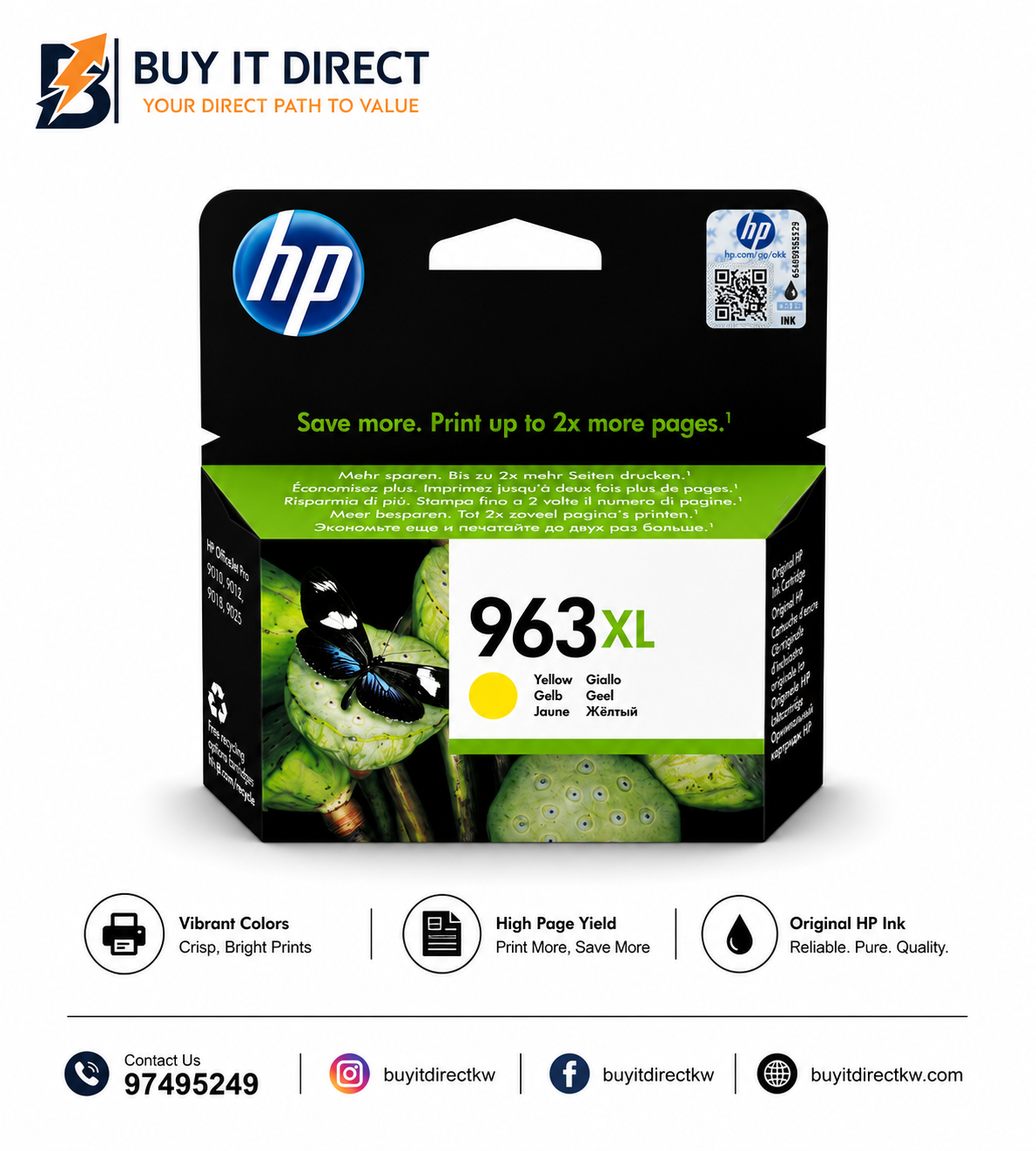 HP 963XL High Yield Yellow Original Ink Cartridge