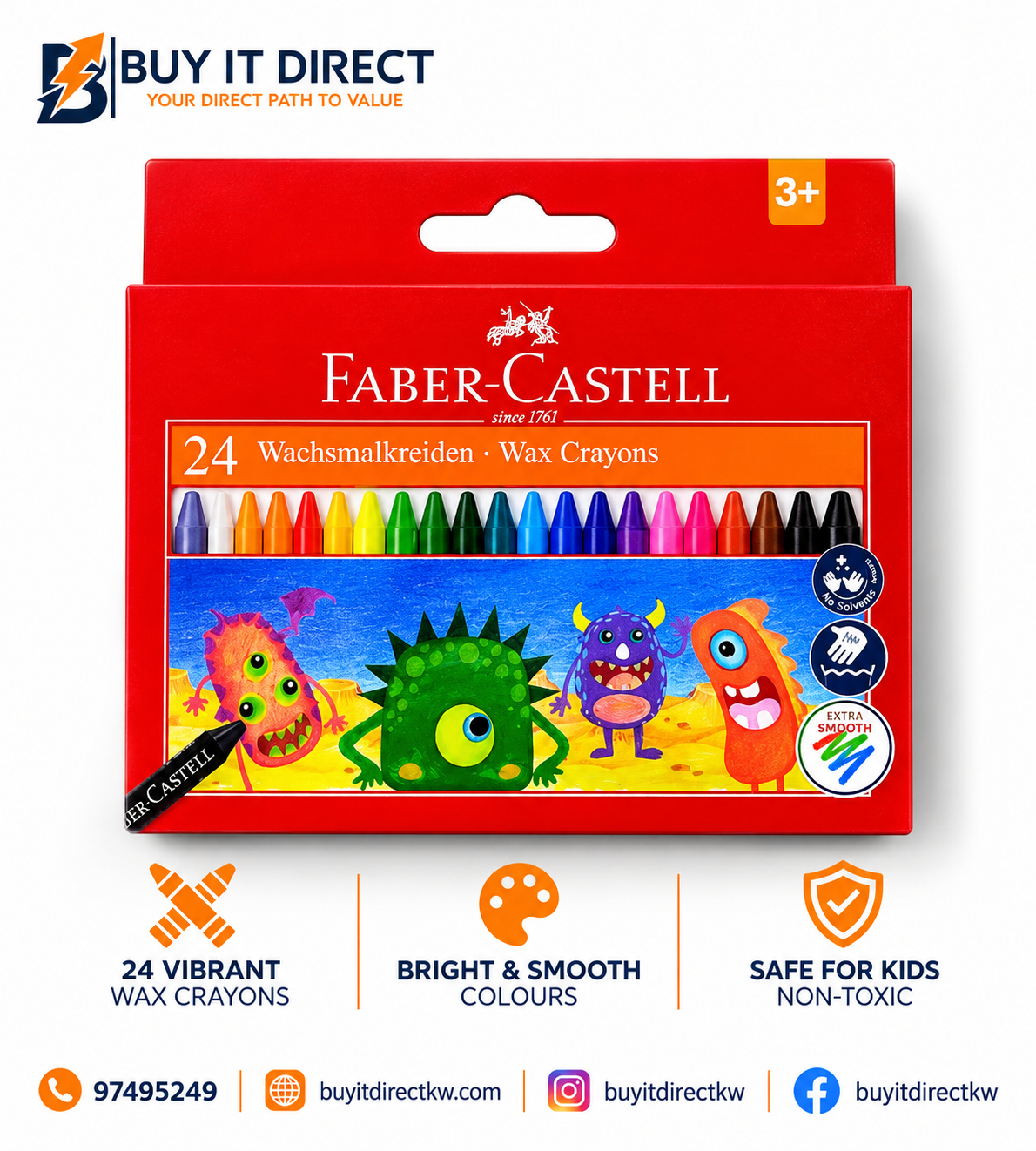 Faber Castell 24 Wax Crayons
