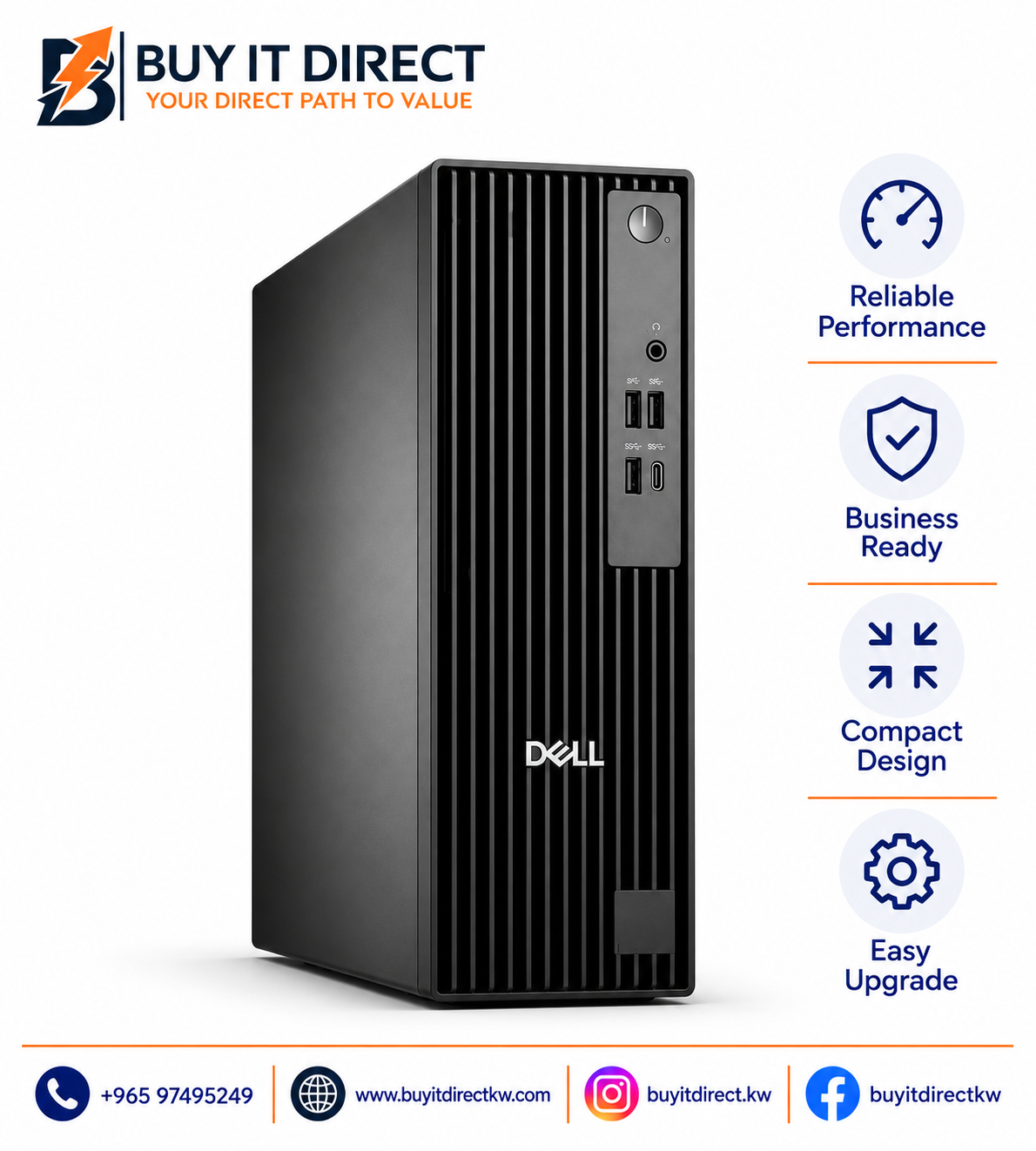 Dell Pro Slim QCS1250 Core i7 8GB 512GB NVMe SSD Desktop PC
