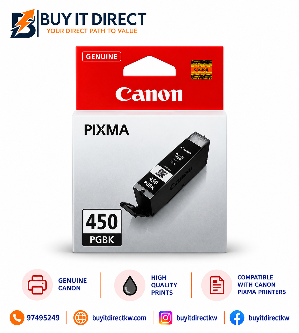 خرطوشة حبر كانون PGI-450 PGBK أسود صبغي 6499B001