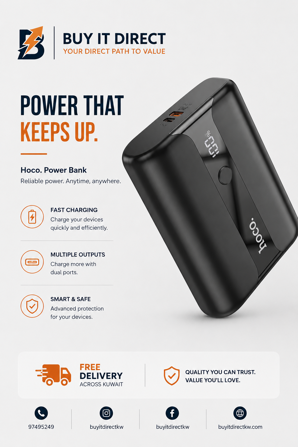 باور بانك Q3 Pro بسعة 10000mAh مع شحن سريع 22.5W و PD20W