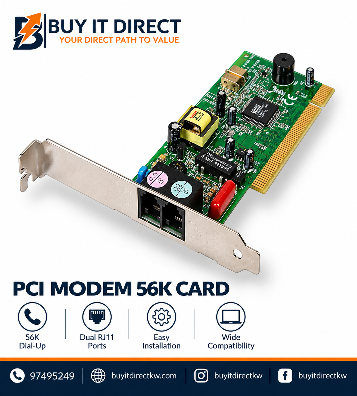 بطاقة مودم PCI بسرعة 56K