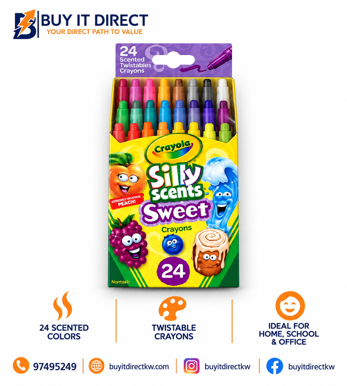 Crayola Silly Scents Sweet Scented Twistables Crayons 24 Count