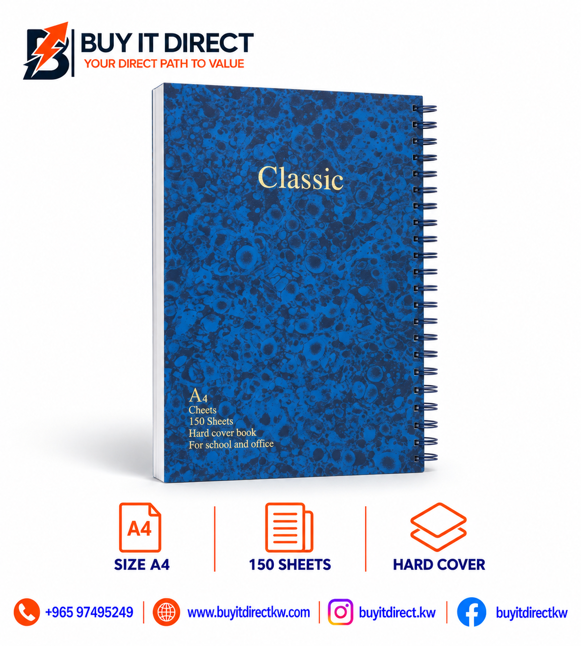 Classic A4 Register 150 Sheets