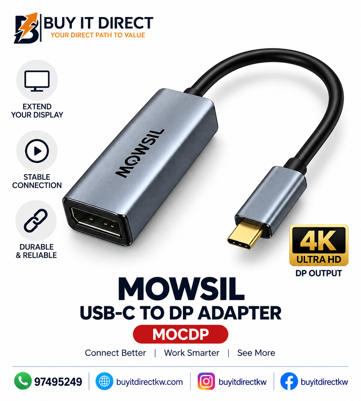 MOWSIL USB C to DP Adapter MOCDP