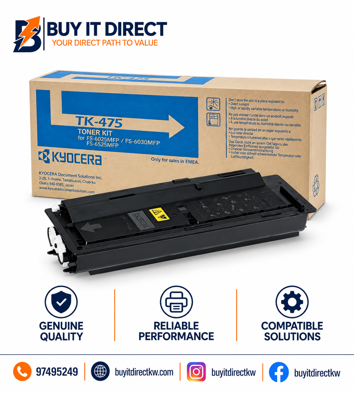 Kyocera TK475 Black Toner Cartridge