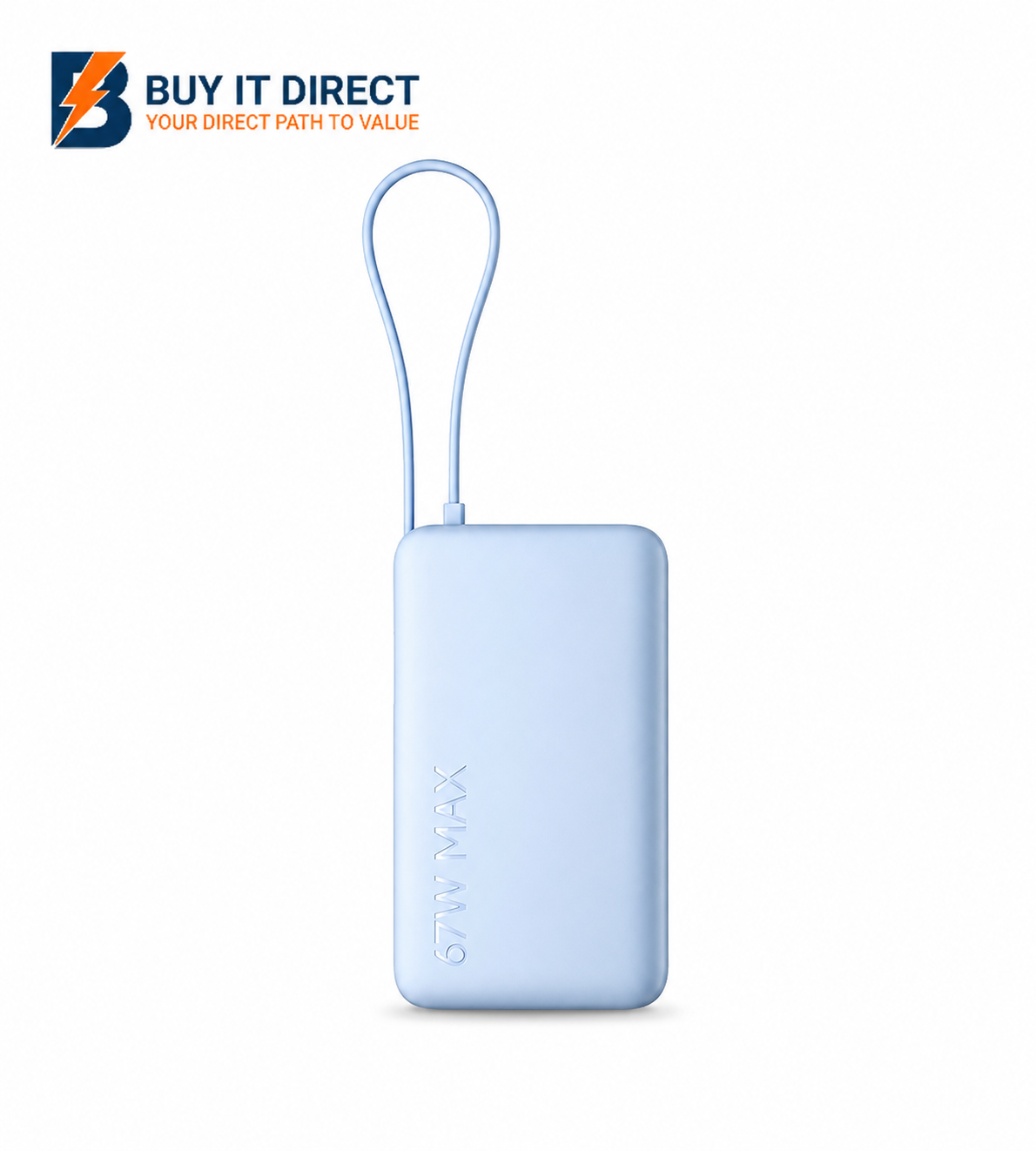 شاومي باور بانك 10000 مللي أمبير 67 واط مع كابل USB C مدمج باللون الأزرق