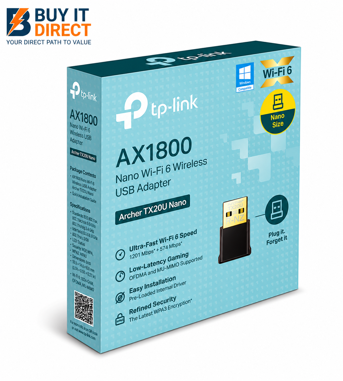 TP-Link TX20U Nano AX1800 Nano Wi-Fi 6 Wireless USB Adapter